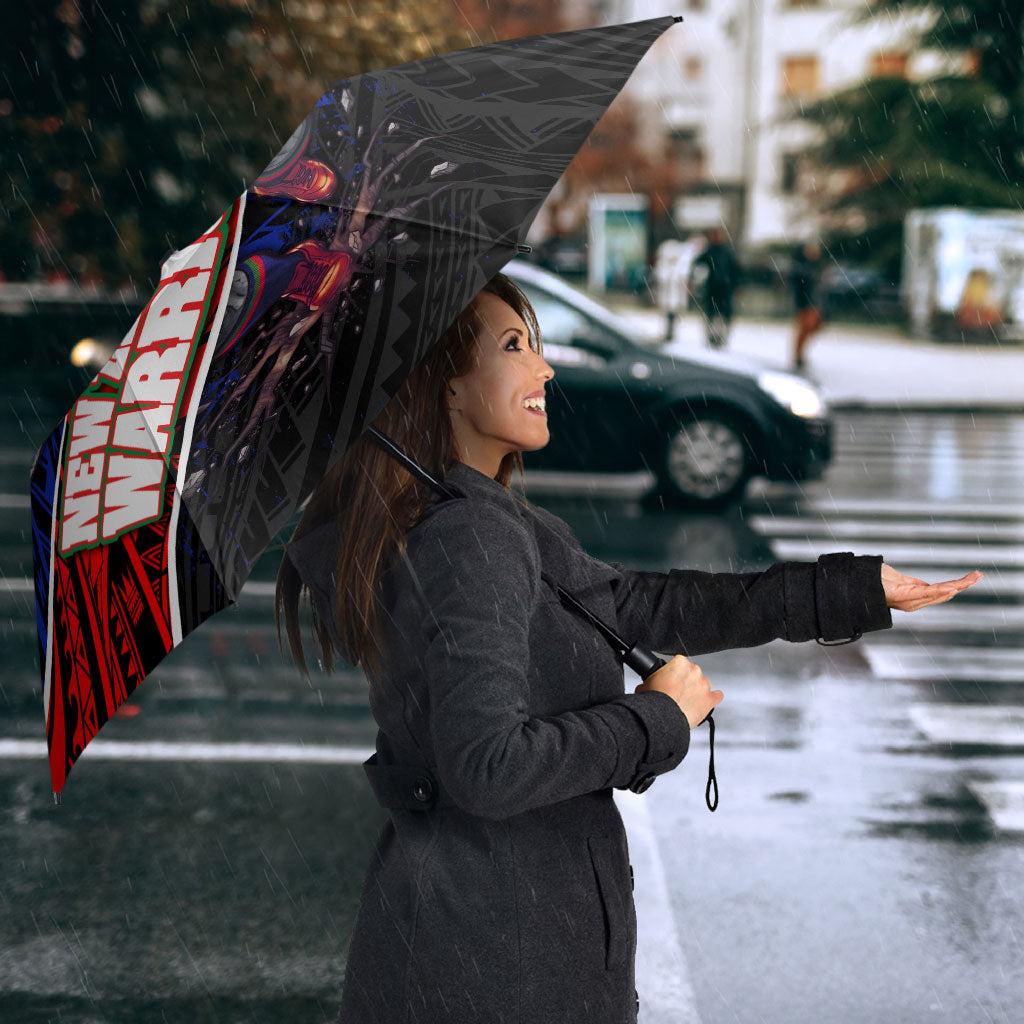 New Zealand Warriors Rugby Umbrella Tribal Polynesian Power Art - Lightning Mascot