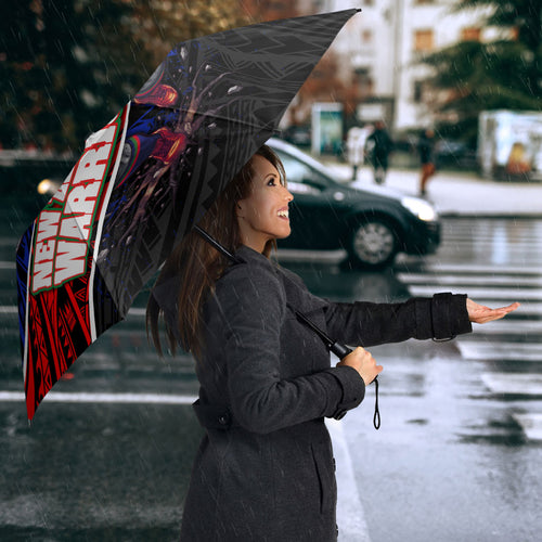 New Zealand Warriors Rugby Umbrella Tribal Polynesian Power Art - Lightning Mascot