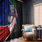 New Zealand Warriors Rugby Window Curtain Tribal Polynesian Power Art - Lightning Mascot