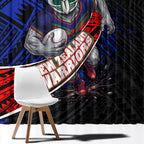 New Zealand Warriors Rugby Window Curtain Tribal Polynesian Power Art - Lightning Mascot
