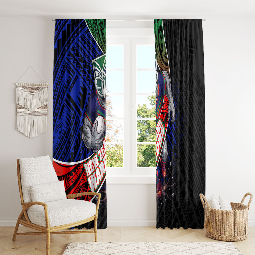 New Zealand Warriors Rugby Window Curtain Tribal Polynesian Power Art - Lightning Mascot