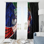 New Zealand Warriors Rugby Window Curtain Tribal Polynesian Power Art - Lightning Mascot