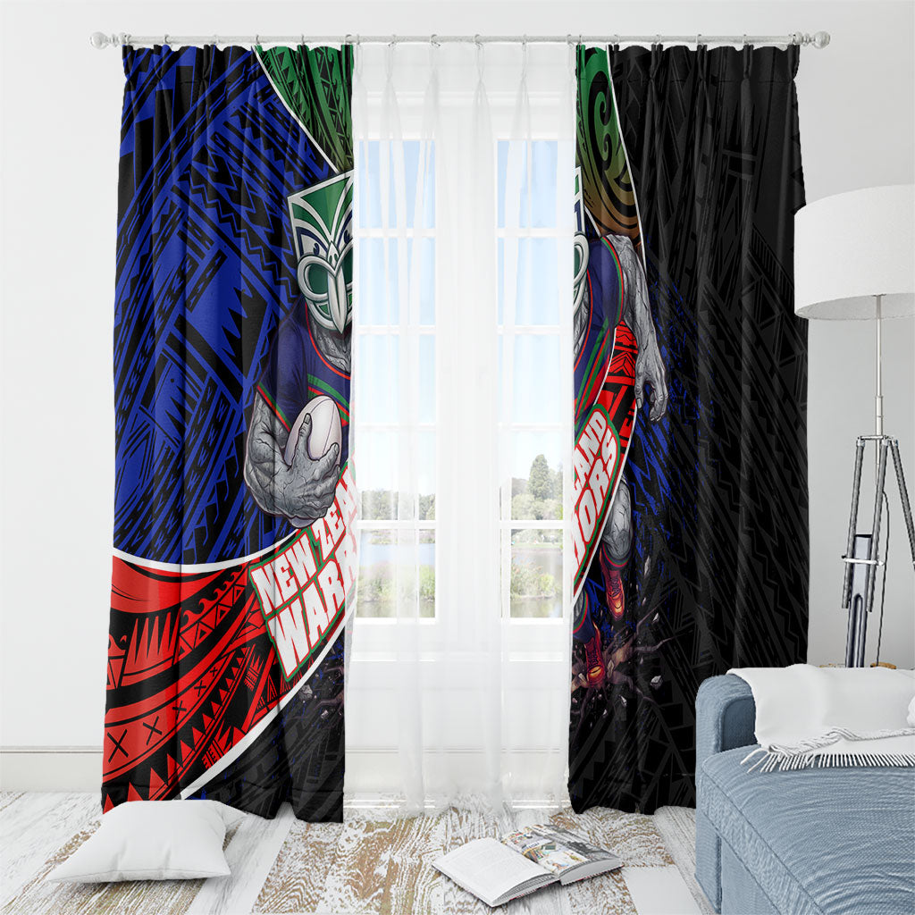 New Zealand Warriors Rugby Window Curtain Tribal Polynesian Power Art - Lightning Mascot