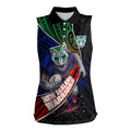 New Zealand Warriors Rugby Women Sleeveless Polo Shirt Tribal Polynesian Power Art - Lightning Mascot