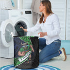 Canberra Raiders Rugby Laundry Basket Tribal Polynesian Power Art - Lightning Mascot