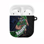 Canberra Raiders Rugby AirPods Case Tribal Polynesian Power Art - Lightning Mascot