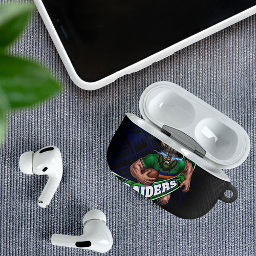 Canberra Raiders Rugby AirPods Case Tribal Polynesian Power Art - Lightning Mascot