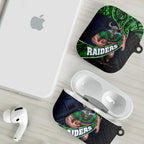 Canberra Raiders Rugby AirPods Case Tribal Polynesian Power Art - Lightning Mascot