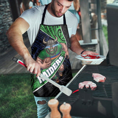 Canberra Raiders Rugby Apron Tribal Polynesian Power Art - Lightning Mascot