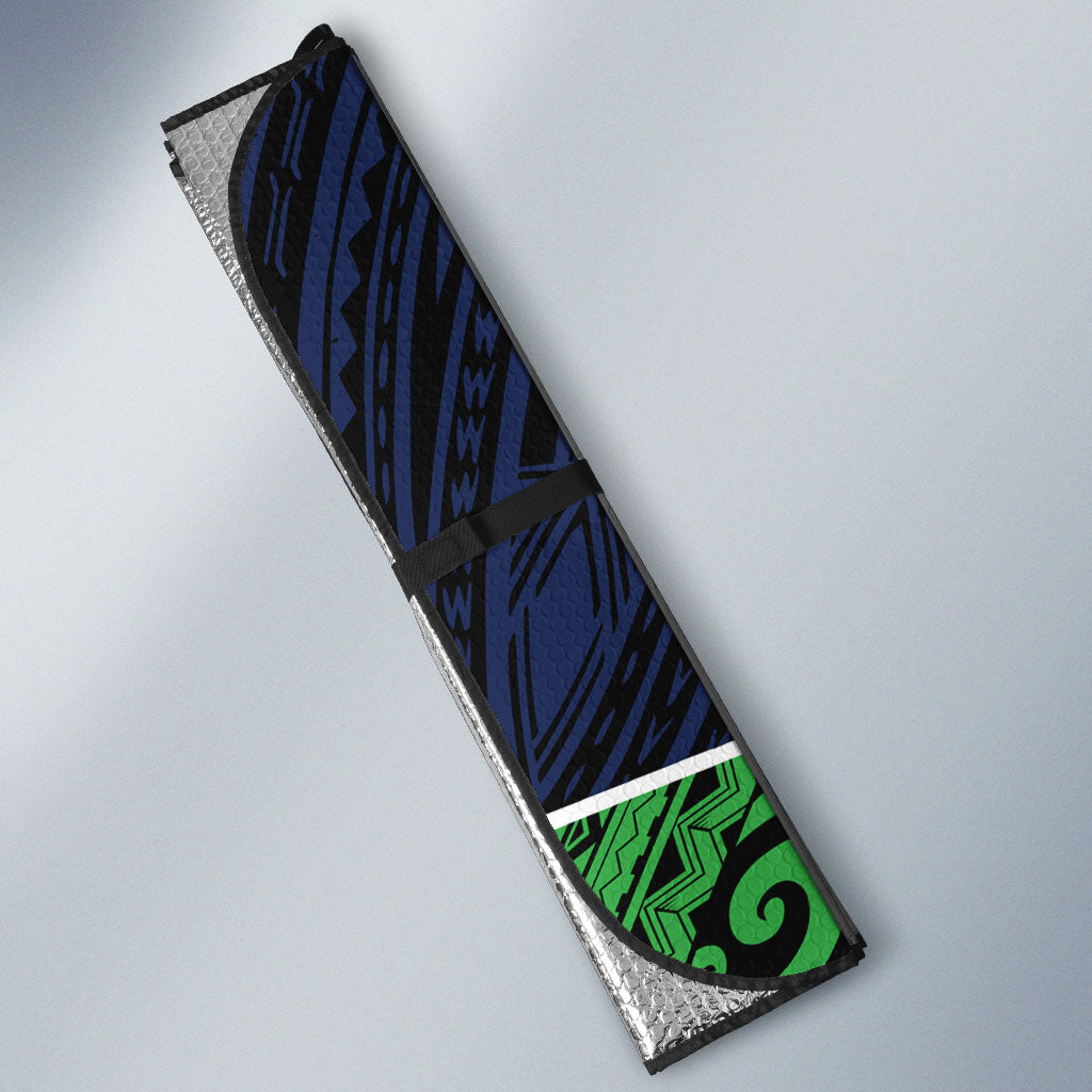 Canberra Raiders Rugby Auto Sun Shade Tribal Polynesian Power Art - Lightning Mascot