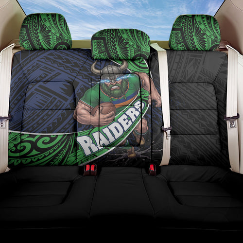Canberra Raiders Rugby Back Car Seat Cover Tribal Polynesian Power Art - Lightning Mascot