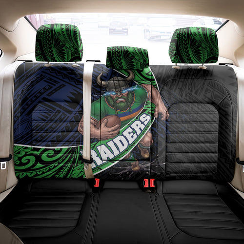 Canberra Raiders Rugby Back Car Seat Cover Tribal Polynesian Power Art - Lightning Mascot