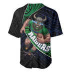 Canberra Raiders Rugby Baseball Jersey Tribal Polynesian Power Art - Lightning Mascot