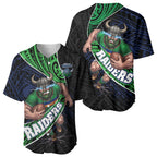 Canberra Raiders Rugby Baseball Jersey Tribal Polynesian Power Art - Lightning Mascot