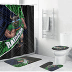 Canberra Raiders Rugby Bathroom Set Tribal Polynesian Power Art - Lightning Mascot