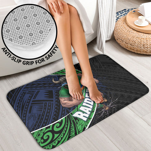 Canberra Raiders Rugby Bathroom Set Tribal Polynesian Power Art - Lightning Mascot