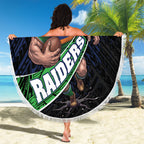 Canberra Raiders Rugby Beach Blanket Tribal Polynesian Power Art - Lightning Mascot