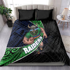 Canberra Raiders Rugby Bedding Set Tribal Polynesian Power Art - Lightning Mascot