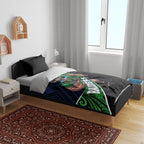 Canberra Raiders Rugby Bedding Set Tribal Polynesian Power Art - Lightning Mascot