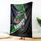 Canberra Raiders Rugby Blanket Tribal Polynesian Power Art - Lightning Mascot