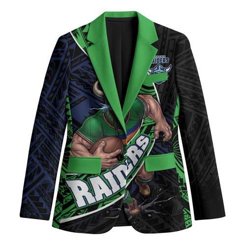 Canberra Raiders Rugby Blazer Tribal Polynesian Power Art - Lightning Mascot