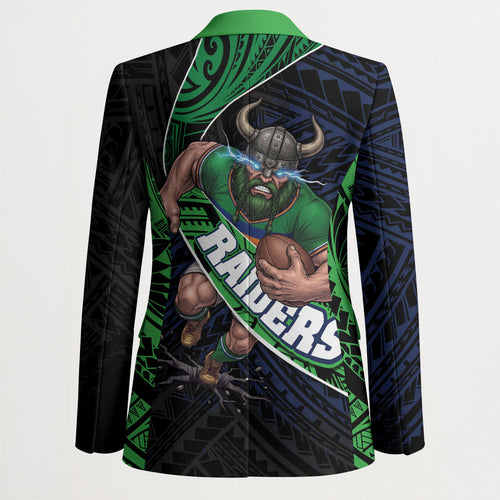 Canberra Raiders Rugby Blazer Tribal Polynesian Power Art - Lightning Mascot