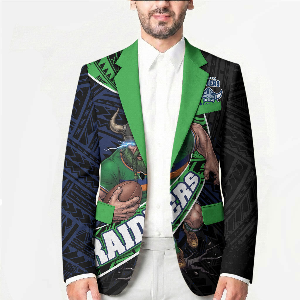 Canberra Raiders Rugby Blazer Tribal Polynesian Power Art - Lightning Mascot