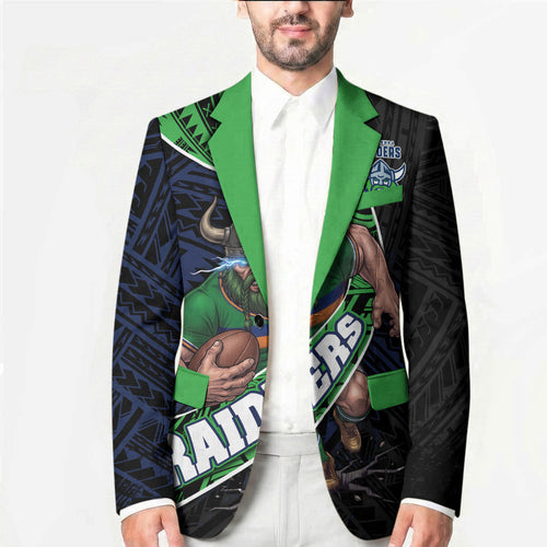 Canberra Raiders Rugby Blazer Tribal Polynesian Power Art - Lightning Mascot