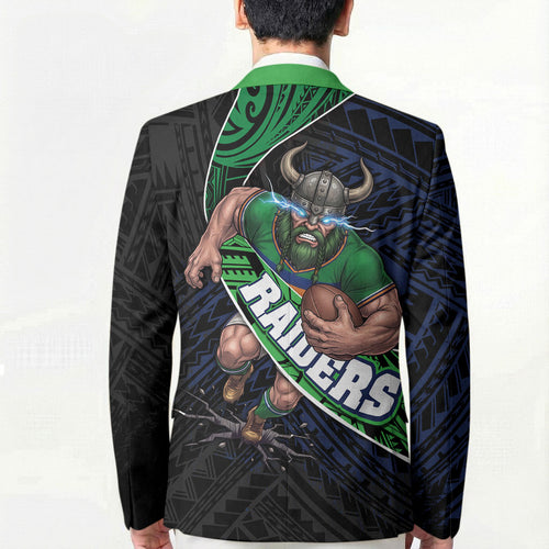 Canberra Raiders Rugby Blazer Tribal Polynesian Power Art - Lightning Mascot
