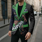 Canberra Raiders Rugby Blazer Tribal Polynesian Power Art - Lightning Mascot