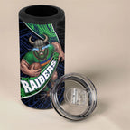 Canberra Raiders Rugby 4 in 1 Can Cooler Tumbler Tribal Polynesian Power Art - Lightning Mascot