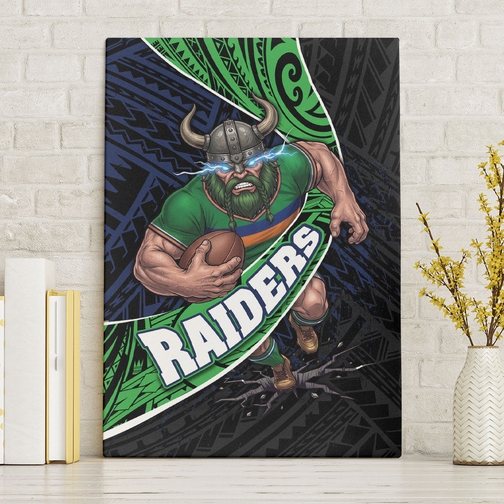 Canberra Raiders Rugby Canvas Wall Art Tribal Polynesian Power Art - Lightning Mascot