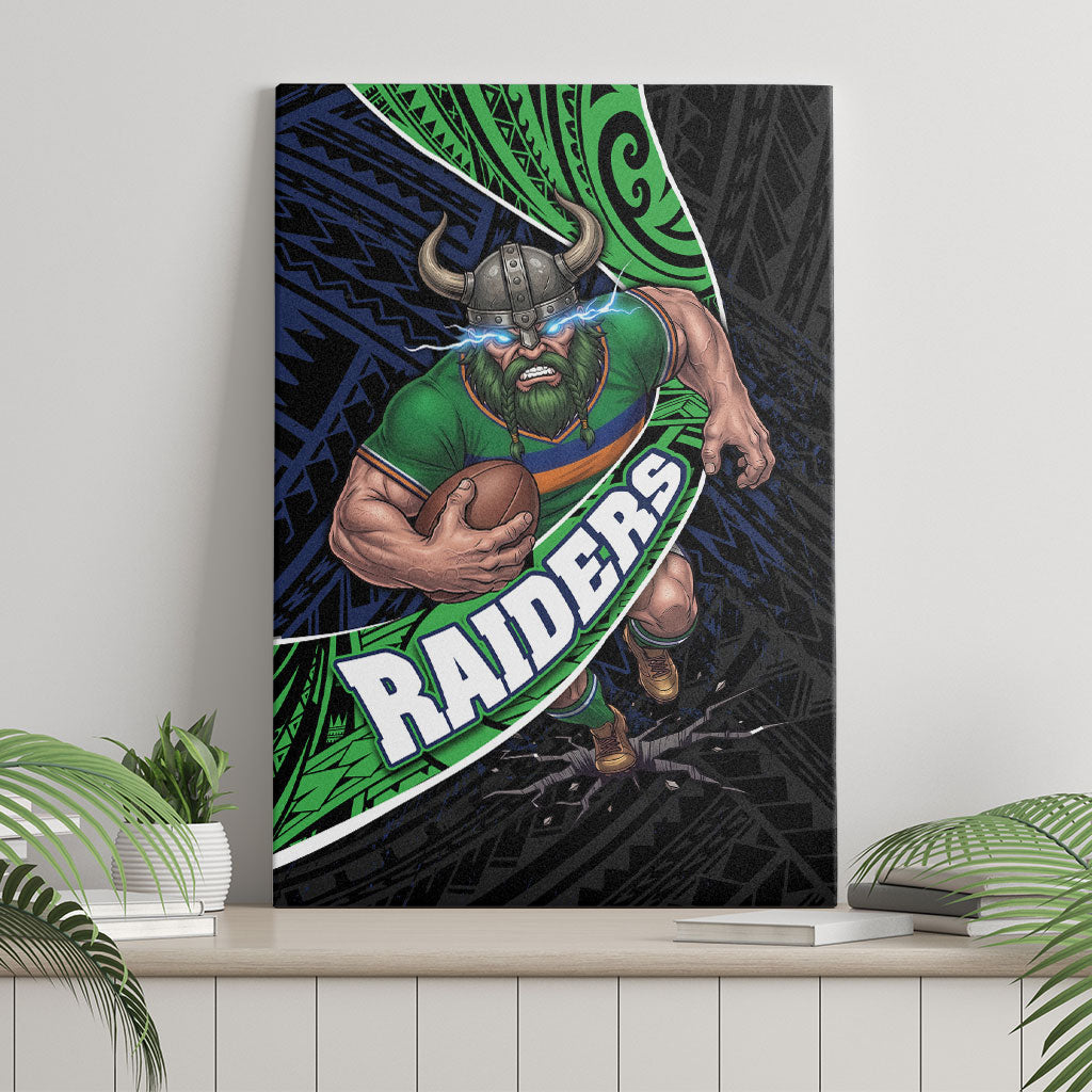 Canberra Raiders Rugby Canvas Wall Art Tribal Polynesian Power Art - Lightning Mascot