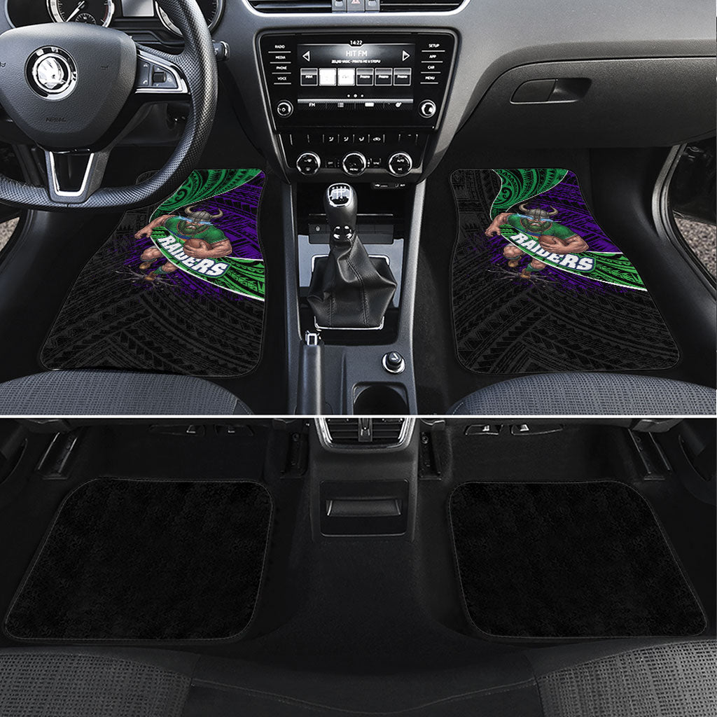 Canberra Raiders Rugby Car Mats Tribal Polynesian Power Art - Lightning Mascot