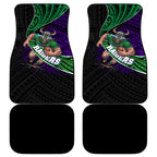 Canberra Raiders Rugby Car Mats Tribal Polynesian Power Art - Lightning Mascot