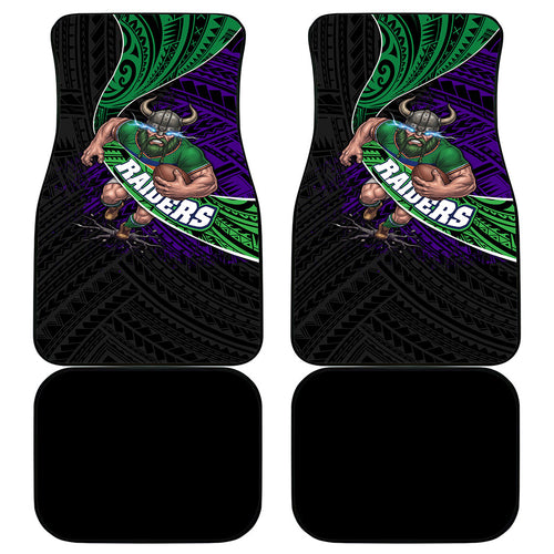 Canberra Raiders Rugby Car Mats Tribal Polynesian Power Art - Lightning Mascot