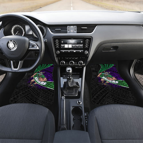 Canberra Raiders Rugby Car Mats Tribal Polynesian Power Art - Lightning Mascot