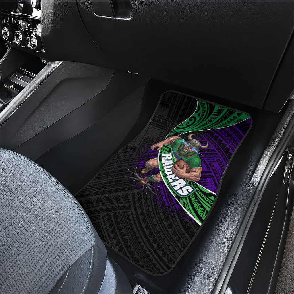 Canberra Raiders Rugby Car Mats Tribal Polynesian Power Art - Lightning Mascot