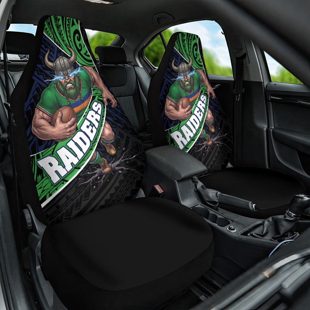 Canberra Raiders Rugby Car Seat Cover Tribal Polynesian Power Art - Lightning Mascot