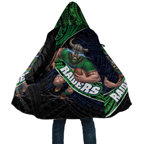 Canberra Raiders Rugby Cloak Tribal Polynesian Power Art - Lightning Mascot