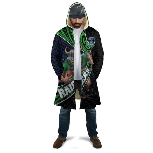 Canberra Raiders Rugby Cloak Tribal Polynesian Power Art - Lightning Mascot