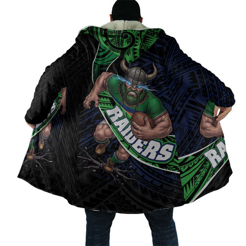 Canberra Raiders Rugby Cloak Tribal Polynesian Power Art - Lightning Mascot