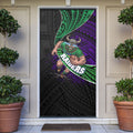 Canberra Raiders Rugby Door Cover Tribal Polynesian Power Art - Lightning Mascot