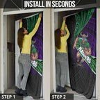 Canberra Raiders Rugby Door Cover Tribal Polynesian Power Art - Lightning Mascot
