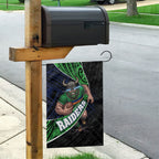 Canberra Raiders Rugby Garden Flag Tribal Polynesian Power Art - Lightning Mascot