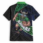 Canberra Raiders Rugby Hawaiian Shirt Tribal Polynesian Power Art - Lightning Mascot