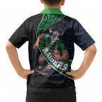 Canberra Raiders Rugby Hawaiian Shirt Tribal Polynesian Power Art - Lightning Mascot