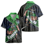 Canberra Raiders Rugby Kid Hawaiian Shirt Tribal Polynesian Power Art - Lightning Mascot