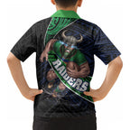 Canberra Raiders Rugby Kid Hawaiian Shirt Tribal Polynesian Power Art - Lightning Mascot