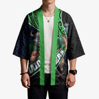 Canberra Raiders Rugby Kimono Tribal Polynesian Power Art - Lightning Mascot